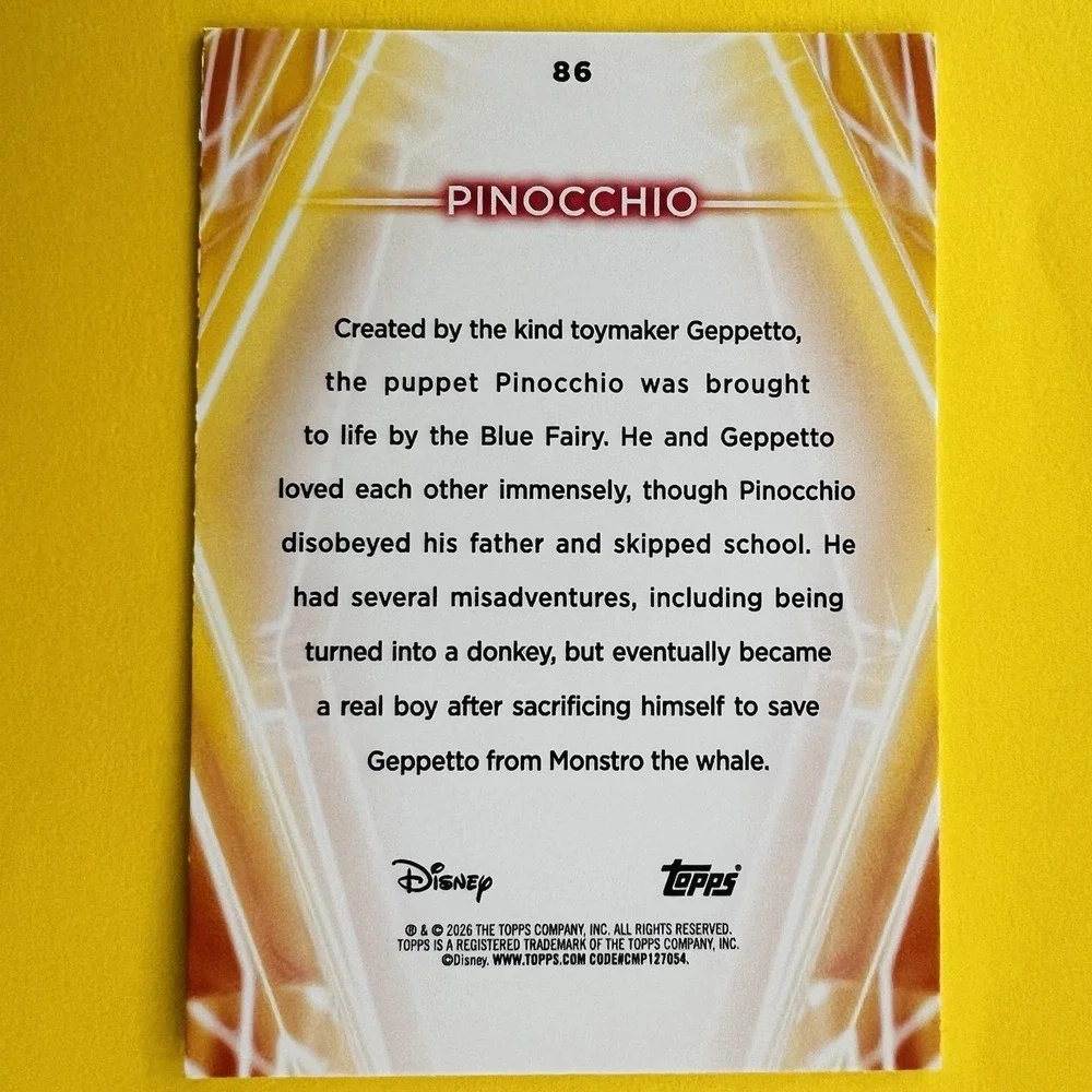 2026 Topps Disney‎ Neon Pinocchio #86 Base